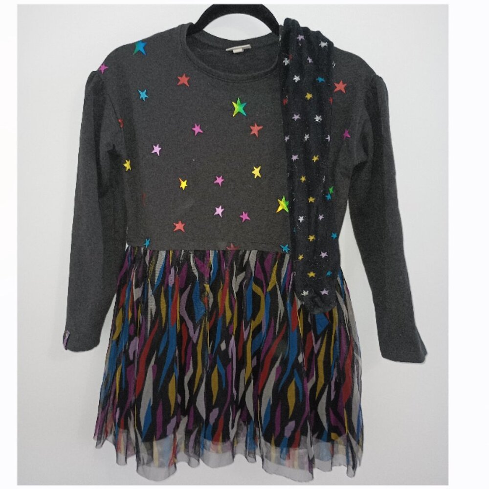 Tuctuc - Girls' Starry Dress with Matching Tights, size 10